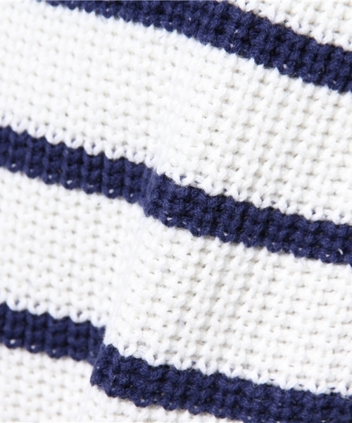 BEAMS LIGHTS Women's（ビームスライツ ウィメンズ）の「BEAMS LIGHTS / あぜ編プルオーバー（ニット/セーター・レディース・オフホワイト/ネイビー/その他1・FREE）」の4枚目の写真
