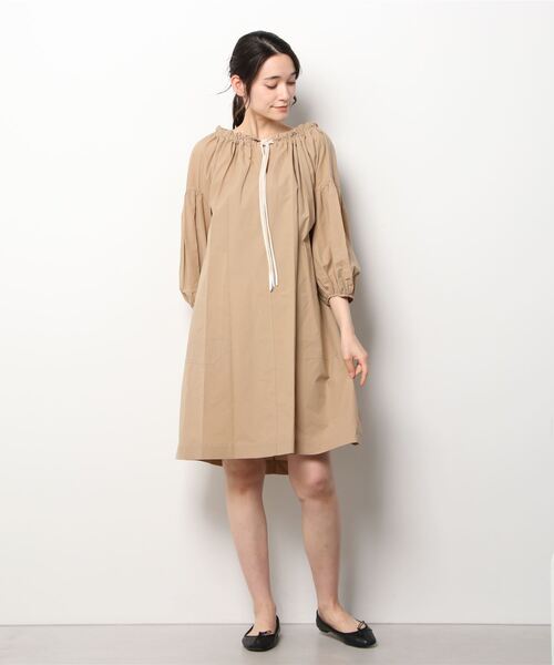 ottod'Ame（オットダム）の「ottod'Ame/オットダム/タイプライター ドローストリングネック ワンピース（ワンピース・レディース・カーキ/ブラック/ベージュ・40）」の3枚目の写真