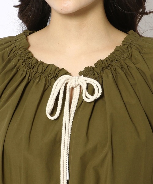 ottod'Ame（オットダム）の「ottod'Ame/オットダム/タイプライター ドローストリングネック ワンピース（ワンピース・レディース・カーキ/ブラック/ベージュ・40）」の6枚目の写真