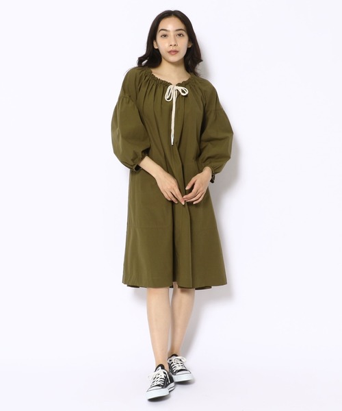 ottod'Ame（オットダム）の「ottod'Ame/オットダム/タイプライター ドローストリングネック ワンピース（ワンピース・レディース・カーキ/ブラック/ベージュ・40）」の11枚目の写真