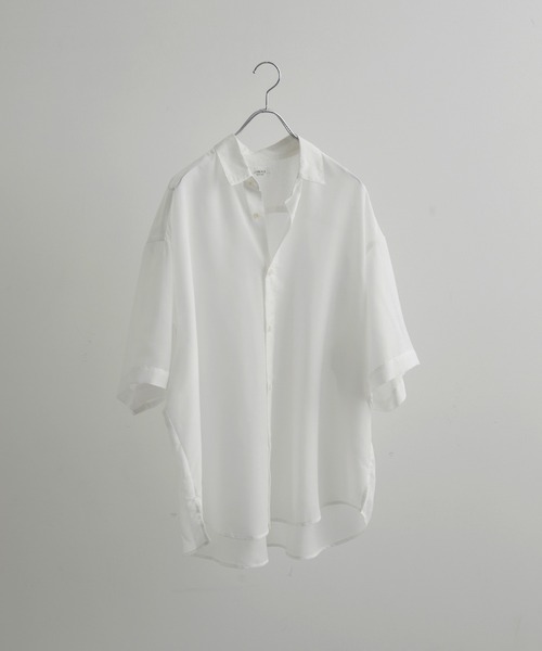 JUNRED（ジュンレッド）の「パールシアーハーフスリーブルーズシャツ（シャツ/ブラウス・メンズ・ホワイト/チャコールグレー/サックスブルー/ライトグリーン・M/S/L）」の19枚目の写真