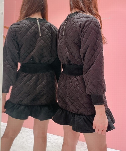 lilLilly（リルリリー）の「キルティングワンピース（ワンピース・レディース・ホワイト/ブラック/ピンク・FREE）」の8枚目の写真