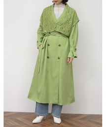 レースベスト付き4WAYトレンチコート