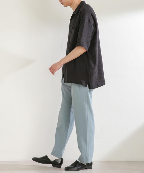 SENSE OF PLACE by URBAN RESEARCH（センスオブプレイスバイアーバンリサーチ）の「『セットアップ対応』 ダブルタックテーパードスラックス（スラックス・メンズ・チャコールグレー/ライトブルー/ブラック/ネイビー/ブルー/ライトベージュ/ライトカーキ・SMALL/MEDIUM/LARGE）」の12枚目の写真