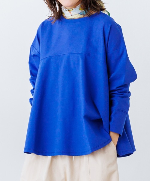 hunch（ハンチ）の「フレアプルオーバー（Tシャツ/カットソー・レディース・ライトイエロー/ブルー/ホワイト/杢グレー・FREE）」の4枚目の写真