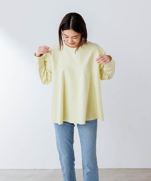 hunch（ハンチ）の「フレアプルオーバー（Tシャツ/カットソー・レディース・ライトイエロー/ブルー/ホワイト/杢グレー・FREE）」の8枚目の写真
