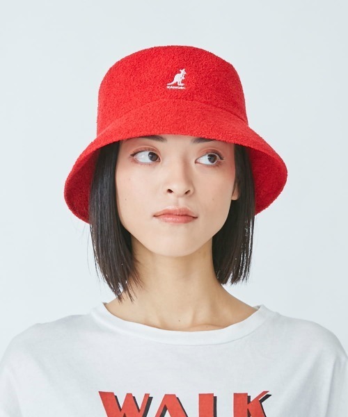 KANGOL（カンゴール）の「【入荷禁止】KANGOL Bermuda Bucket（ハット・メンズ・ホワイト/ダークネイビー/グリーン/ライトパープル/イエロー/オレンジ/レッド/ピンク/ネイビー/ブラック/ベージュ・MEDIUM/LARGE/X-LARGE）」の10枚目の写真