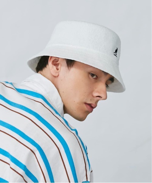 KANGOL（カンゴール）の「【入荷禁止】KANGOL Bermuda Bucket（ハット・メンズ・ホワイト/ダークネイビー/グリーン/ライトパープル/イエロー/オレンジ/レッド/ピンク/ネイビー/ブラック/ベージュ・MEDIUM/LARGE/X-LARGE）」の2枚目の写真