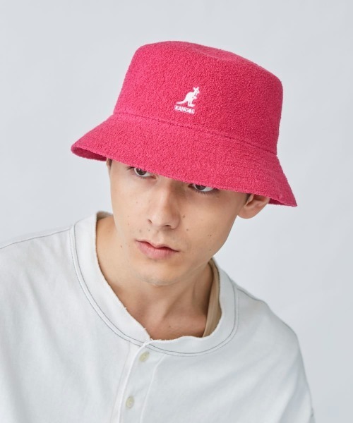 KANGOL（カンゴール）の「【入荷禁止】KANGOL Bermuda Bucket（ハット・メンズ・ホワイト/ダークネイビー/グリーン/ライトパープル/イエロー/オレンジ/レッド/ピンク/ネイビー/ブラック/ベージュ・MEDIUM/LARGE/X-LARGE）」の9枚目の写真