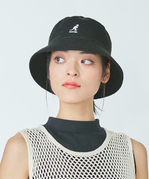 KANGOL（カンゴール）の「【入荷禁止】KANGOL Bermuda Bucket（ハット・メンズ・ホワイト/ダークネイビー/グリーン/ライトパープル/イエロー/オレンジ/レッド/ピンク/ネイビー/ブラック/ベージュ・MEDIUM/LARGE/X-LARGE）」の3枚目の写真