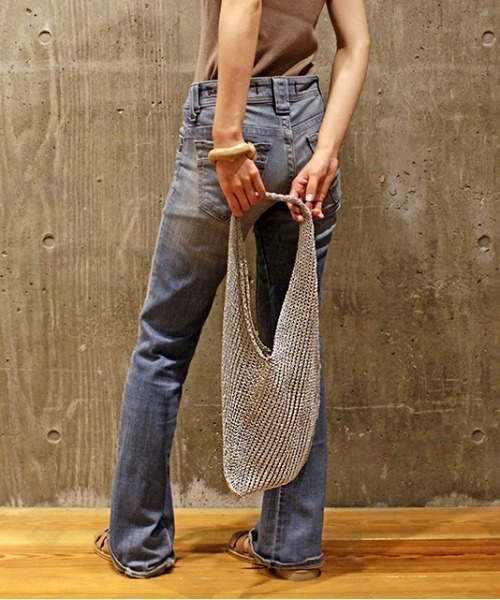 CONTROL FREAK（コントロールフリーク）の「CONTROL FREAK(コントロールフリーク)シャイニーニットバッグ（トートバッグ・レディース・ベージュ/シルバー・FREE）」の6枚目の写真