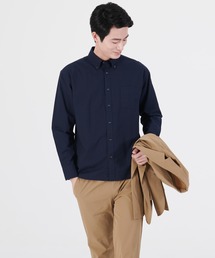 【BLUE STANDARD】ラクケア イージーケア加工 オックスリラックスフィットボタンダウンシャツ