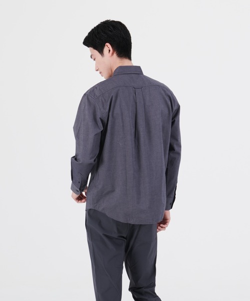 Blue Standard （ブルースタンダード）の「【BLUE STANDARD】ラクケア イージーケア加工 オックスリラックスフィットボタンダウンシャツ（シャツ/ブラウス・メンズ・ホワイト/ダークグリーン/ブルー系その他/スミクロ・MEDIUM/LARGE/X-LARGE）」の14枚目の写真