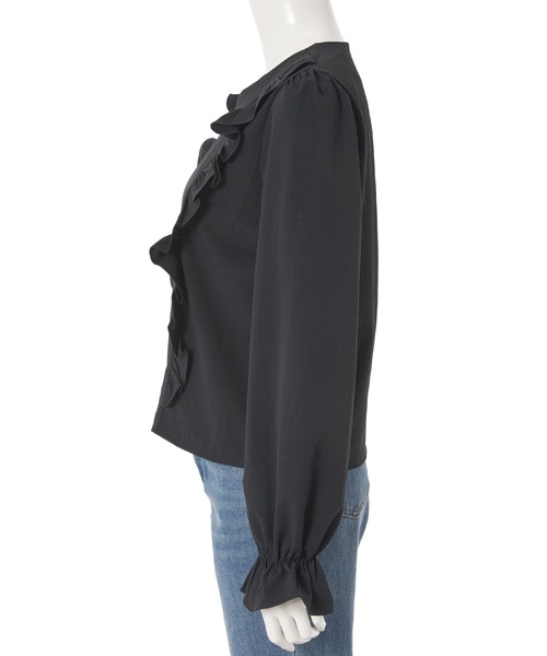 fifth(フィフス)の「フロントフリルキャンディースリーブブラウス(シャツ/ブラウス・レディース・ホワイト/ブラック/サックスブルー・M)」の4枚目の写真