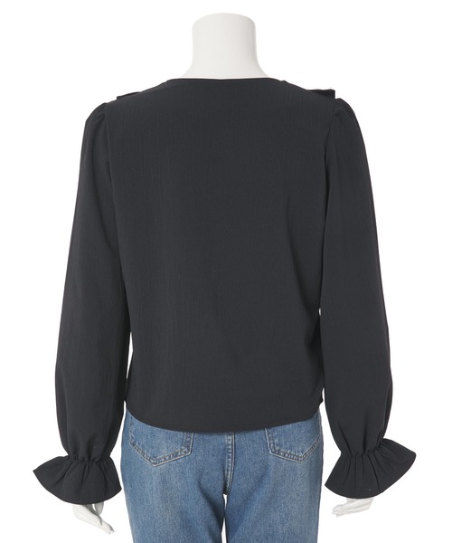 fifth(フィフス)の「フロントフリルキャンディースリーブブラウス(シャツ/ブラウス・レディース・ホワイト/ブラック/サックスブルー・M)」の5枚目の写真