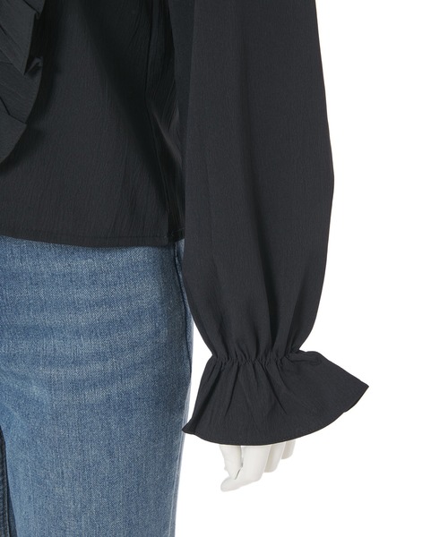 fifth(フィフス)の「フロントフリルキャンディースリーブブラウス(シャツ/ブラウス・レディース・ホワイト/ブラック/サックスブルー・M)」の7枚目の写真