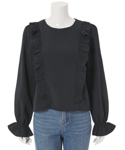 fifth(フィフス)の「フロントフリルキャンディースリーブブラウス(シャツ/ブラウス・レディース・ホワイト/ブラック/サックスブルー・M)」の10枚目の写真