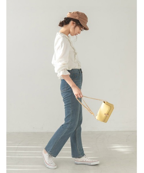 fifth(フィフス)の「フロントフリルキャンディースリーブブラウス(シャツ/ブラウス・レディース・ホワイト/ブラック/サックスブルー・M)」の14枚目の写真