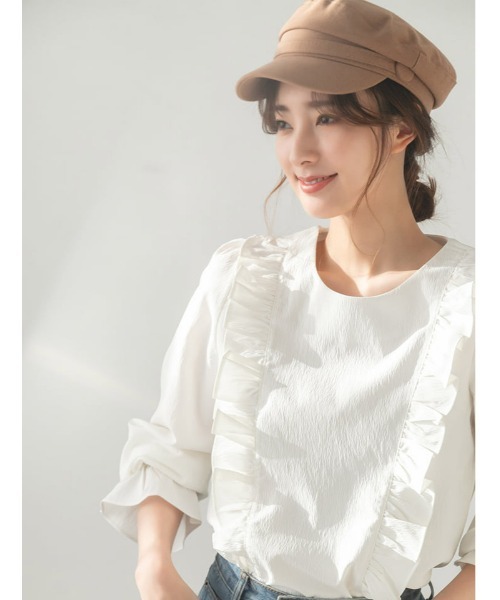 fifth(フィフス)の「フロントフリルキャンディースリーブブラウス(シャツ/ブラウス・レディース・ホワイト/ブラック/サックスブルー・M)」の15枚目の写真