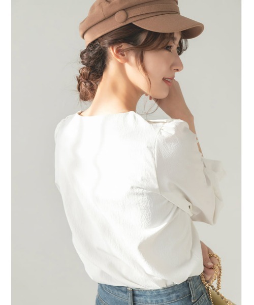 fifth(フィフス)の「フロントフリルキャンディースリーブブラウス(シャツ/ブラウス・レディース・ホワイト/ブラック/サックスブルー・M)」の16枚目の写真