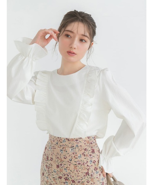 セール】フロントフリルキャンディースリーブブラウス（シャツ