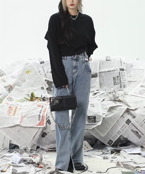 WESTBOY(ウエストボーイ)の「Transformed Slit Flare Pants WO22S1PT07 【WB ORIGINALS】(デニムパンツ・メンズ・ブルー/ブラック・M/L/XL)」の5枚目の写真