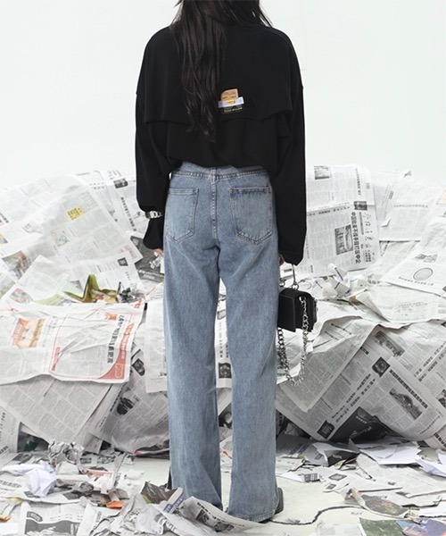 WESTBOY(ウエストボーイ)の「Transformed Slit Flare Pants WO22S1PT07 【WB ORIGINALS】(デニムパンツ・メンズ・ブルー/ブラック・M/L/XL)」の6枚目の写真