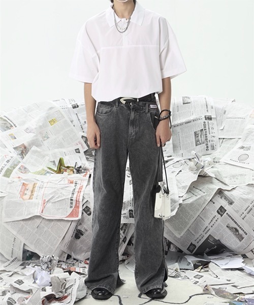 WESTBOY(ウエストボーイ)の「Transformed Slit Flare Pants WO22S1PT07 【WB ORIGINALS】(デニムパンツ・メンズ・ブルー/ブラック・M/L/XL)」の17枚目の写真