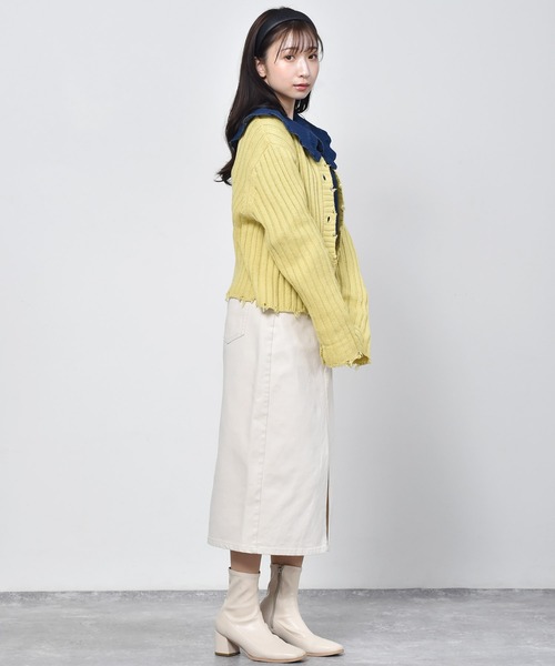 RETRO GIRL（レトロガール）の「フリル襟デニムブラウス（シャツ/ブラウス・レディース・ダークブルー/ブルー・FREE）」の10枚目の写真