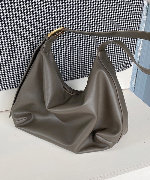 florist（フローリスト）の「【A4対応/2Way】PUレザー大容量ワンショルダーバッグ（ショルダーバッグ・レディース・ブラウン/グレー/ブラック/オフホワイト・FREE）」の14枚目の写真