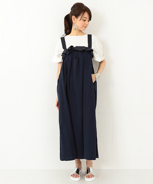 Ray BEAMS（レイビームス）の「RBS / ベアフリル ロングワンピース（ワンピース・レディース・ネイビー・0/1）」の10枚目の写真