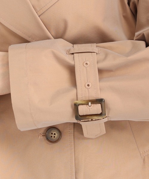 STRAWBERRY-FIELDS（ストロベリーフィールズ）の「ハイカウントシャンブレー　ショートトレンチコート（トレンチコート・レディース・カーキ/ピンク・2）」の8枚目の写真
