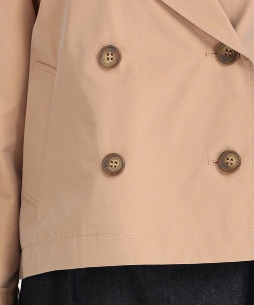 STRAWBERRY-FIELDS（ストロベリーフィールズ）の「ハイカウントシャンブレー　ショートトレンチコート（トレンチコート・レディース・カーキ/ピンク・2）」の7枚目の写真