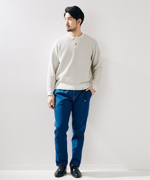 417 EDIFICE（フォーワンセブンエディフィス）の「12G メッシュヘンリー（ニット/セーター・メンズ・ベージュ/ネイビー/グリーン・SMALL/MEDIUM/LARGE）」の14枚目の写真