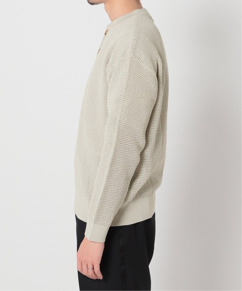 417 EDIFICE（フォーワンセブンエディフィス）の「12G メッシュヘンリー（ニット/セーター・メンズ・ベージュ/ネイビー/グリーン・SMALL/MEDIUM/LARGE）」の4枚目の写真
