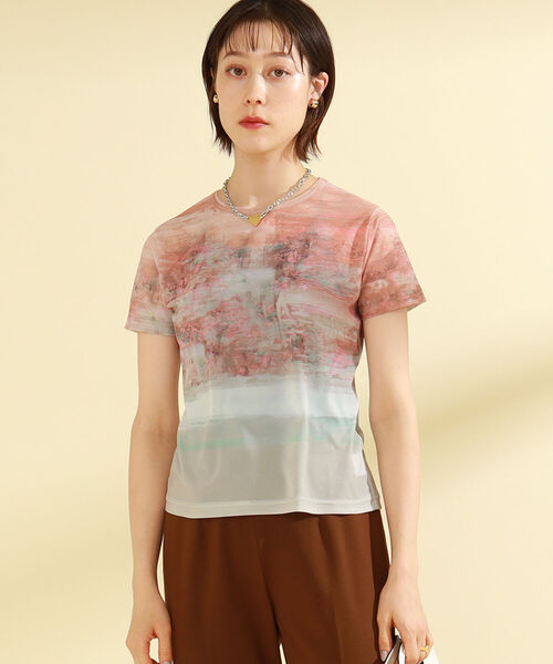 Ray BEAMS（レイビームス）の「Ray BEAMS / プリント ストレッチ Tシャツ（Tシャツ/カットソー・レディース・サックスブルー/ピンク・ONE SIZE）」の7枚目の写真