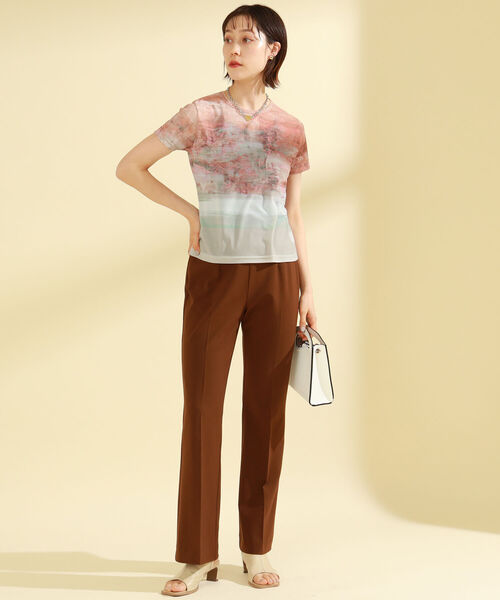 Ray BEAMS（レイビームス）の「Ray BEAMS / プリント ストレッチ Tシャツ（Tシャツ/カットソー・レディース・サックスブルー/ピンク・ONE SIZE）」の8枚目の写真