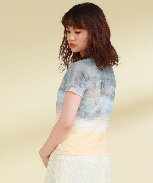 Ray BEAMS（レイビームス）の「Ray BEAMS / プリント ストレッチ Tシャツ（Tシャツ/カットソー・レディース・サックスブルー/ピンク・ONE SIZE）」の11枚目の写真