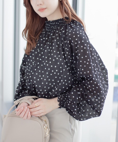 AMERICAN HOLIC(アメリカンホリック)の「ハイネックブラウス(シャツ/ブラウス・レディース・ドット/その他14・M/L)」の1枚目の写真
