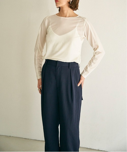 OUTERSUNSET(アウターサンセット)の「herringbone cargo pants(カーゴパンツ・レディース・ネイビー/キャメル・FREE)」の1枚目の写真