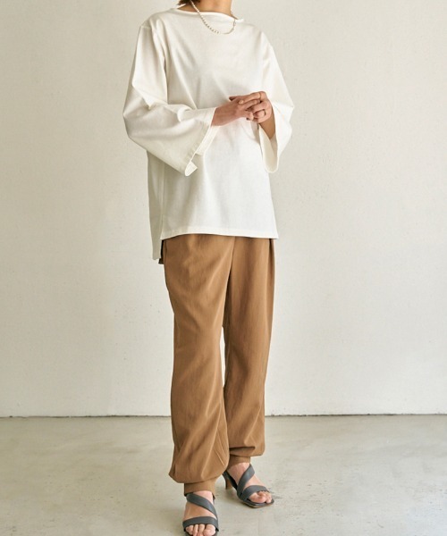 OUTERSUNSET(アウターサンセット)の「herringbone cargo pants(カーゴパンツ・レディース・ネイビー/キャメル・FREE)」の2枚目の写真