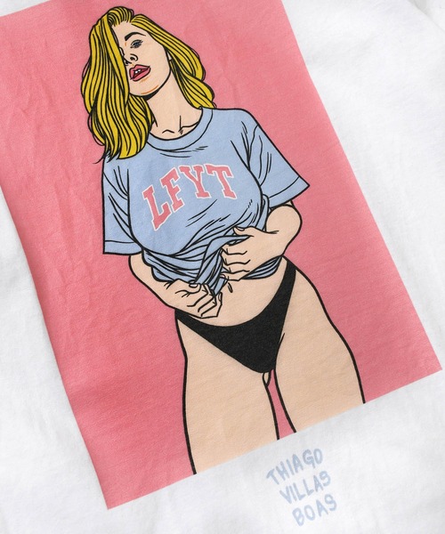Lafayette（ラファイエット）の「LFYT ラファイエット [Lafayette] - × チアゴ・ビラス・ボアス [THIAGO VILLAS BOAS] コラボ チアゴ ビラス ボアス アーチロゴ ガールズ グラフィック 半袖 Tシャツ [THIAGO VILLAS BOAS LFYT ARCH LOGO GIRLS TEE]（Tシャツ/カットソー・メンズ・ホワイト/ライトブルー/ブラック/イエロー・X-LARGE/XX-LARGE/MEDIUM/LARGE/SMALL）」の8枚目の写真
