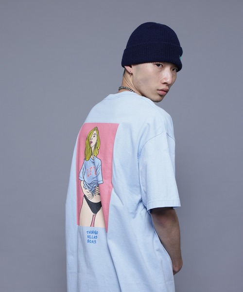 Lafayette（ラファイエット）の「LFYT ラファイエット [Lafayette] - × チアゴ・ビラス・ボアス [THIAGO VILLAS BOAS] コラボ チアゴ ビラス ボアス アーチロゴ ガールズ グラフィック 半袖 Tシャツ [THIAGO VILLAS BOAS LFYT ARCH LOGO GIRLS TEE]（Tシャツ/カットソー・メンズ・ホワイト/ライトブルー/ブラック/イエロー・X-LARGE/XX-LARGE/MEDIUM/LARGE/SMALL）」の21枚目の写真