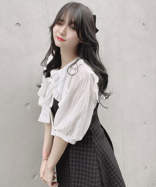 TITTY&CO.（ティティーアンドコー）の「【TITTY&CO.】チェックフリルリボンワンピース（ワンピース・レディース・ベージュ/ブラック・FREE/X-SMALL）」の18枚目の写真