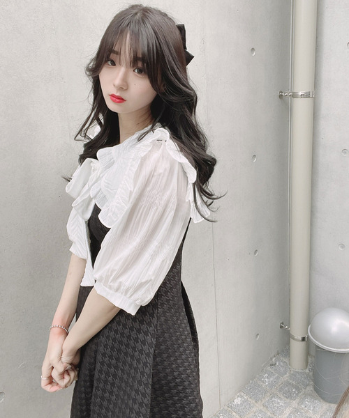 TITTY&CO.（ティティーアンドコー）の「【TITTY&CO.】チェックフリルリボンワンピース（ワンピース・レディース・ベージュ/ブラック・FREE/X-SMALL）」の21枚目の写真