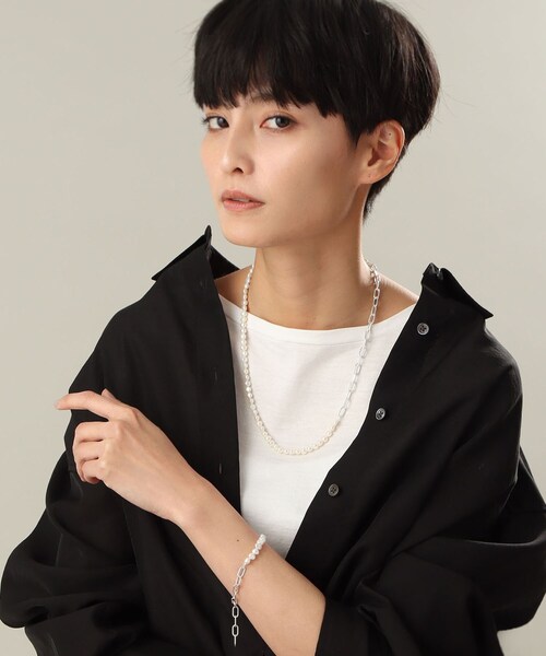 COCOSHNIK（ココシュニック）の「シルバー バロックパール ２Wayチェーンミックス ネックレス（ネックレス・レディース・シルバー系5・50）」の7枚目の写真