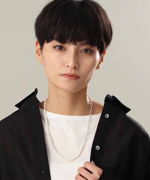 COCOSHNIK（ココシュニック）の「シルバー バロックパール ２Wayチェーンミックス ネックレス（ネックレス・レディース・シルバー系5・50）」の9枚目の写真