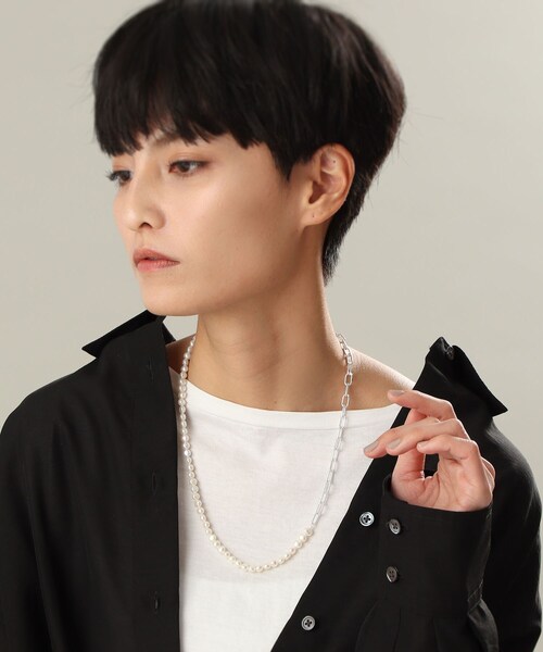 COCOSHNIK（ココシュニック）の「シルバー バロックパール ２Wayチェーンミックス ネックレス（ネックレス・レディース・シルバー系5・50）」の11枚目の写真