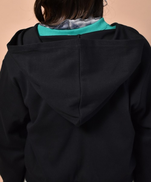 新品✩overE 前開きコンパクトパーカー 96ブラック ポケット付き A FEW GOOD KIDS 】 AFGK 正規品 男女兼用 ラインストーン ロゴ