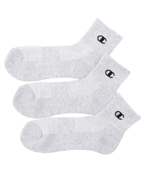 Champion(チャンピオン)の「【Champion/チャンピオン】メンズ レディース 【3足組】 クォーターレングスソックス【ハーフパイル】(ソックス/靴下・メンズ・ホワイト/シルバーグレー/ブラック・SMALL/MEDIUM/LARGE)」の3枚目の写真